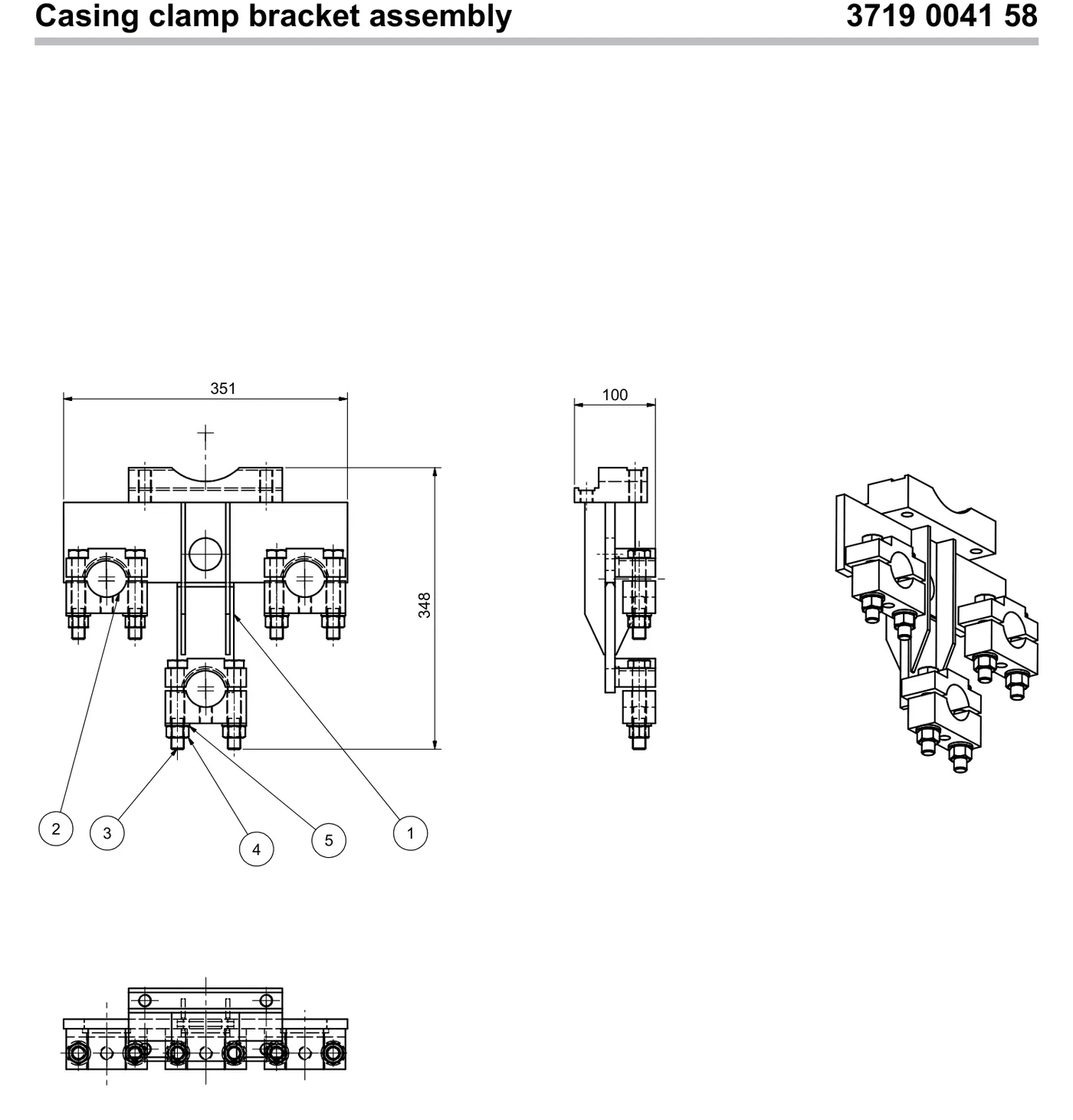 Casing clamp bracket assembly preview