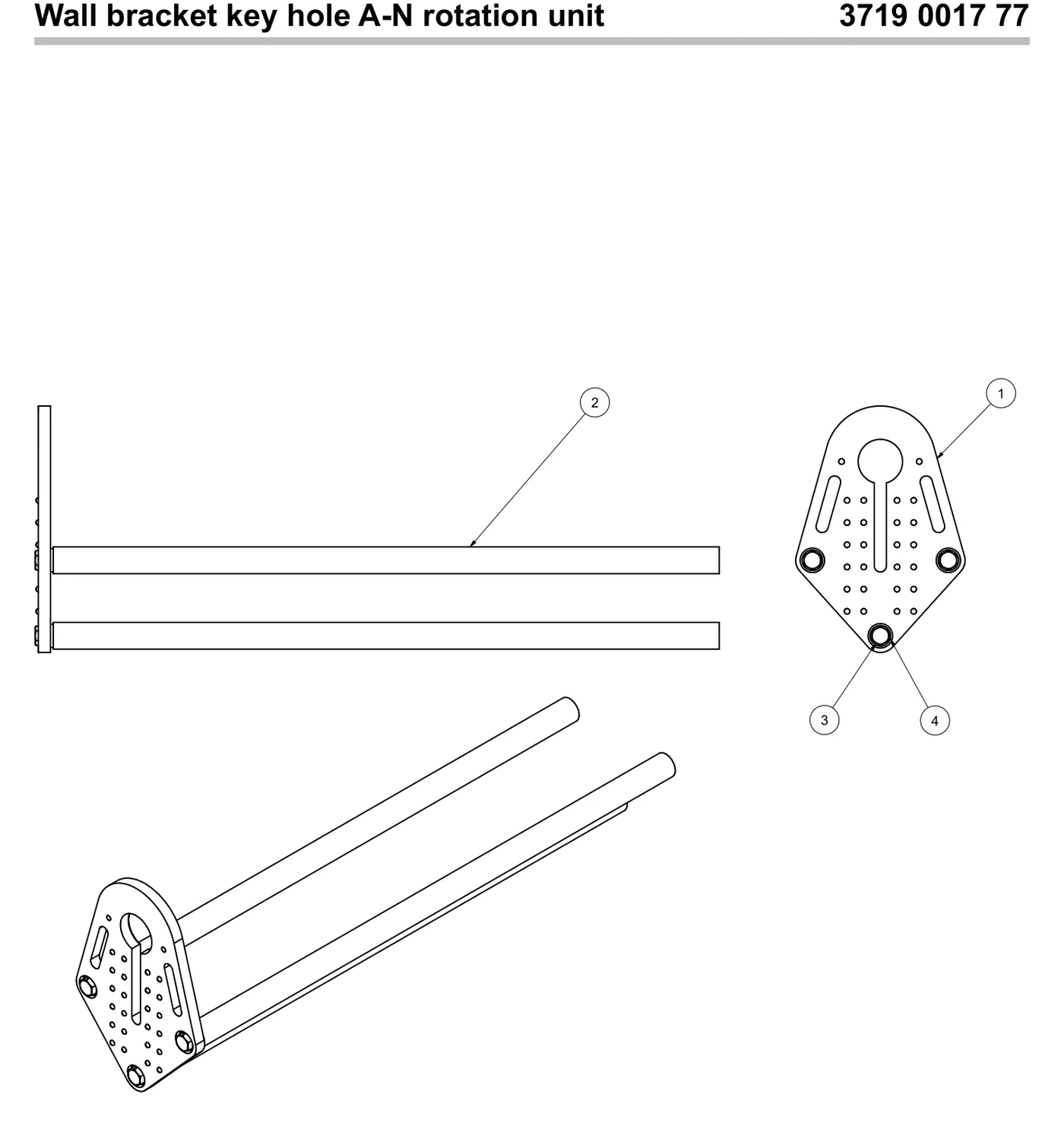 Wall bracket key hole A N rotation unit preview