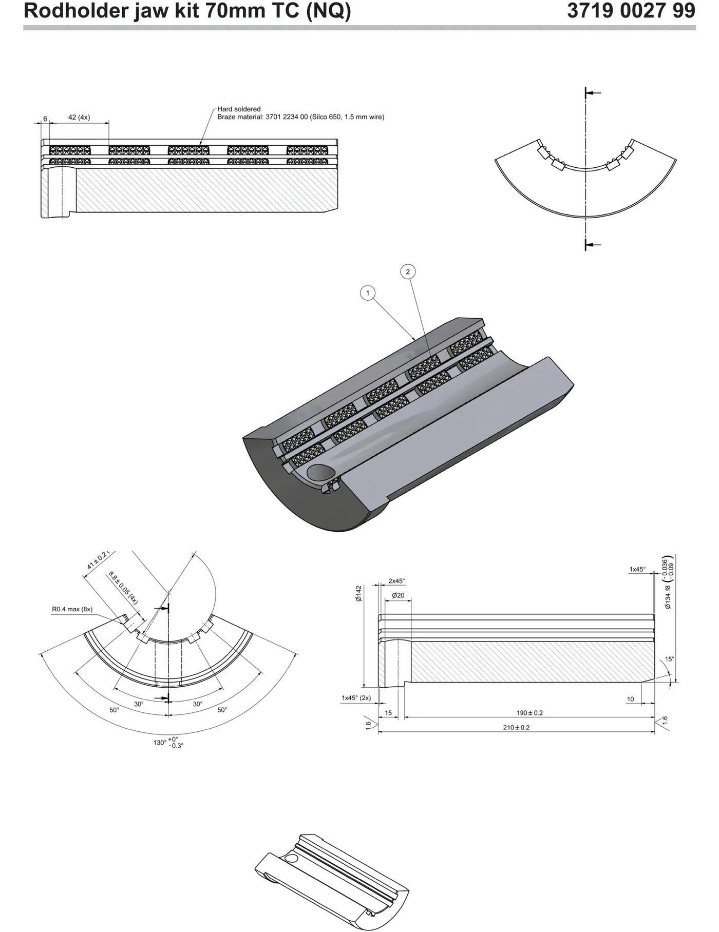 Rod holder jaw kit 70mm TC NQ preview