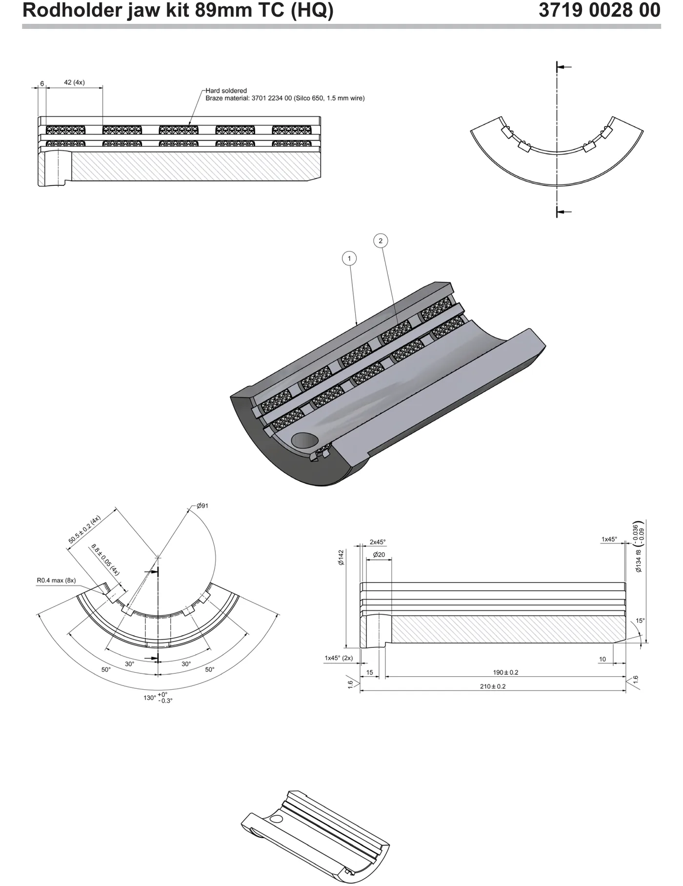 Rod holder jaw kit 89mm TC HQ preview
